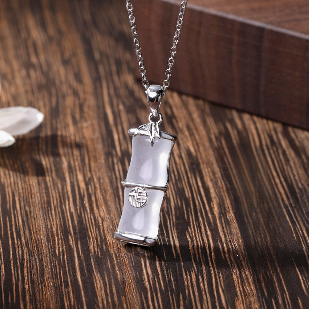 S925 Sterling Silver Bamboo Leaf Necklace