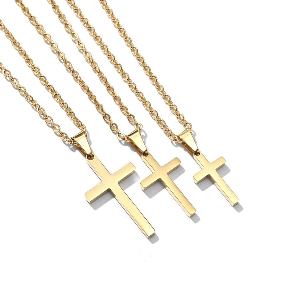 Planderful Collection Stainless Steel Cross Pendant Unisex Minimalist For Him And Her Everyday Genie