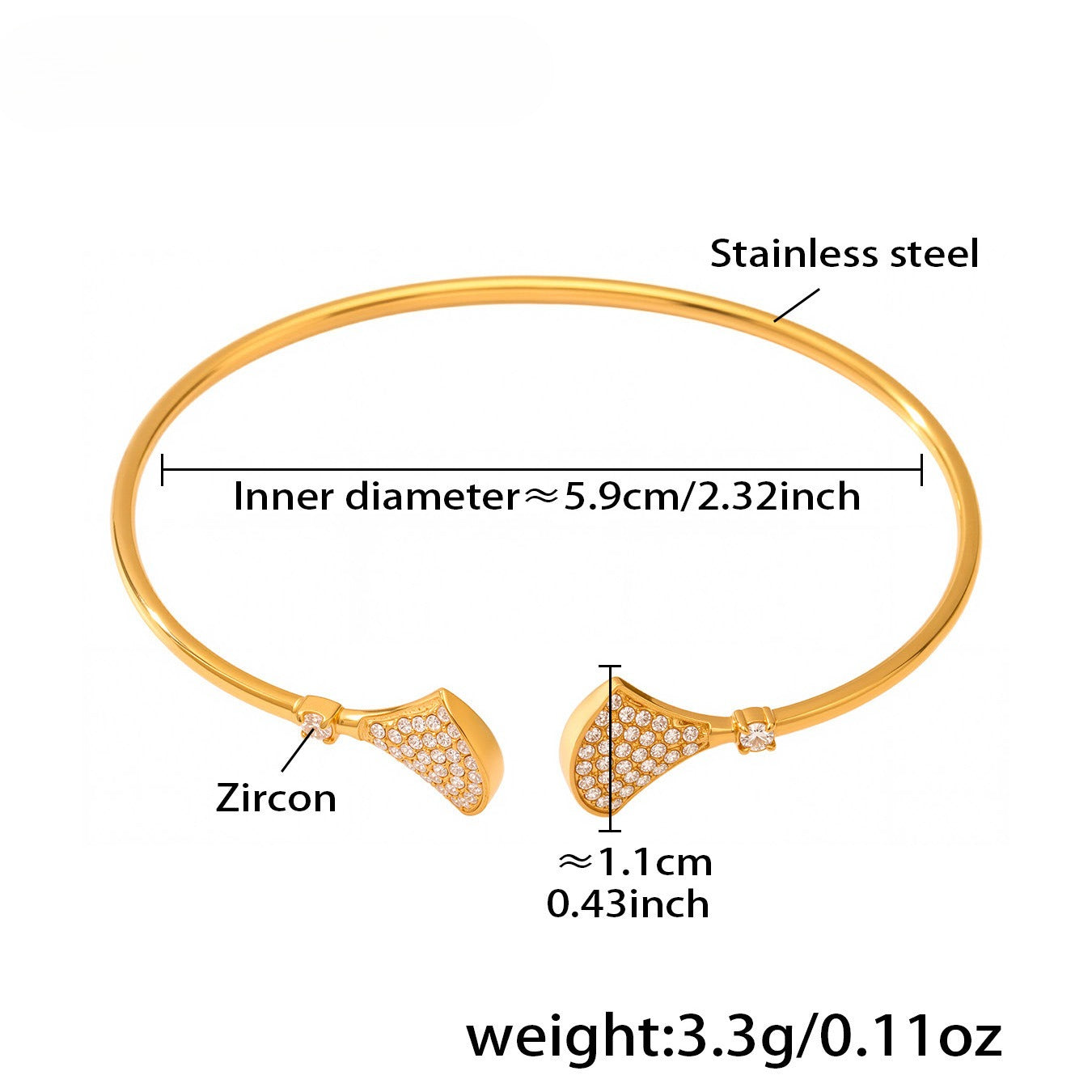 Planderful Ocean Zircon Starfish Bracelet For Her 18K Gold