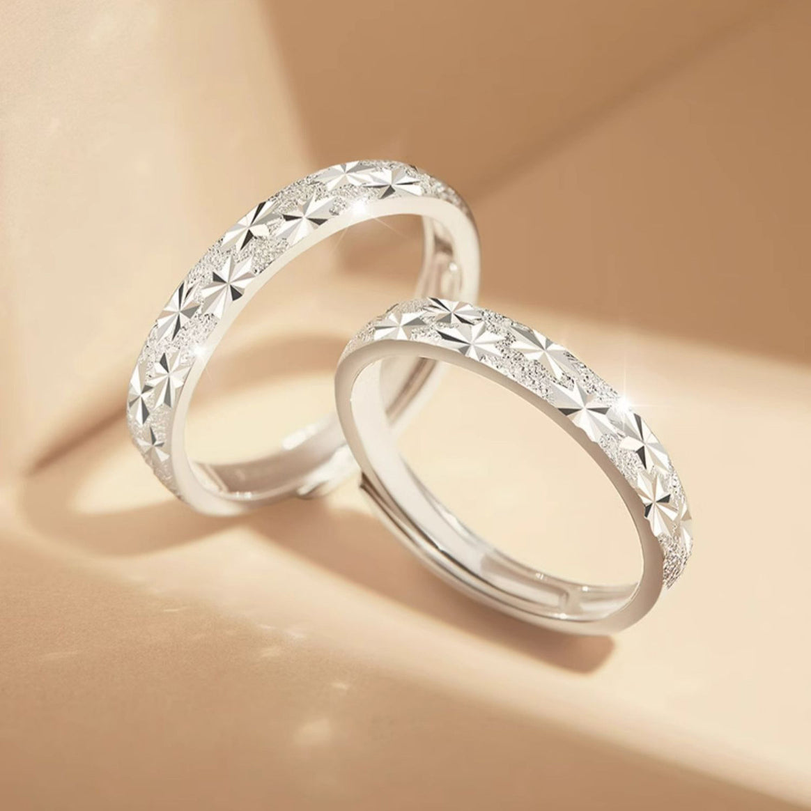 925 Sterling Silver Gypsy Star Couple Ring for Girlfriend