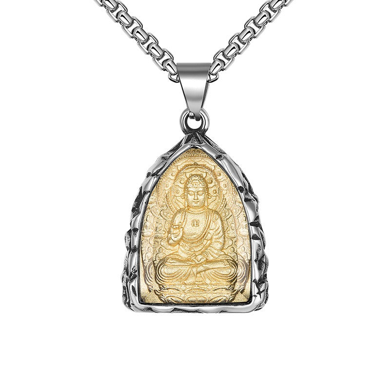 Stainless Steel Necklace - Statement Patron Saints Pendant