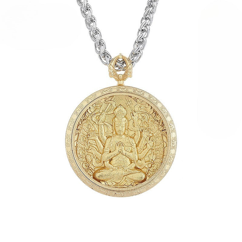 Steel Necklace – Luxury Bodhisattva Zodiac Pendant