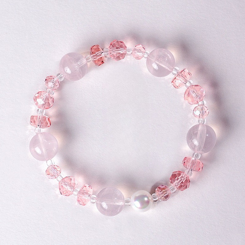 Amethyst Rose Quartz Crystal Bracelet