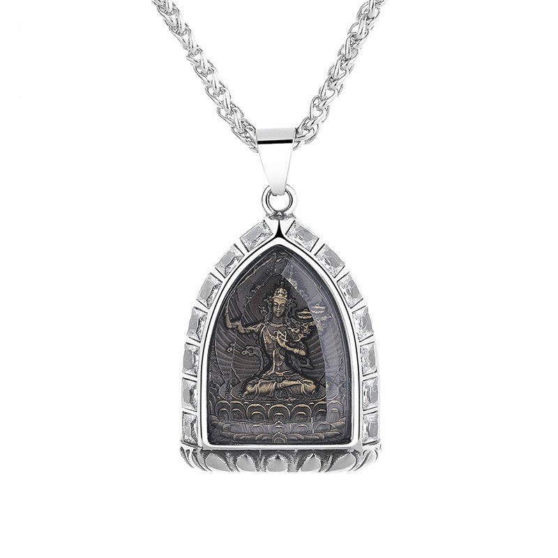 Zircon Necklace – Elegant Eight-Sign Zodiac Buddha Pendant
