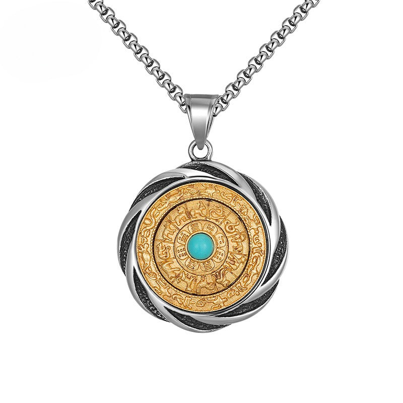 Titanium Steel Necklace - Vintage Zodiac Amulet For Couples