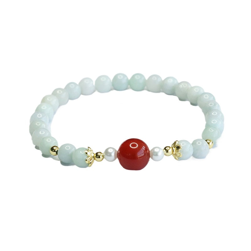 Jadeite Agate Beaded Bracelet