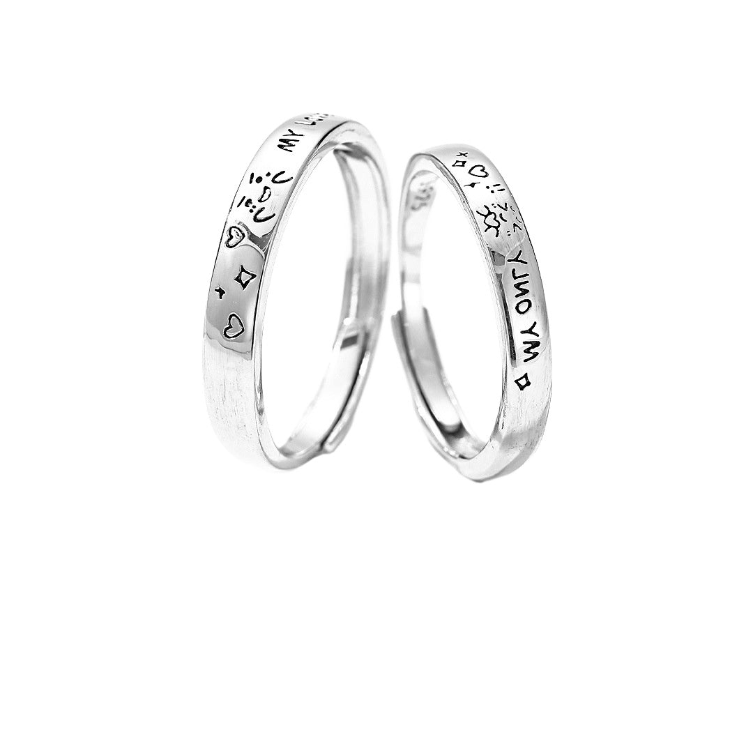 Cartoon Expression S925 Sterling Silver Women's Ring