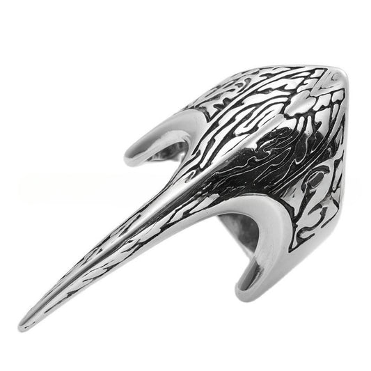 Titanium Steel Retro Bird Beak Ring for Men - Trendy Animal Accessory
