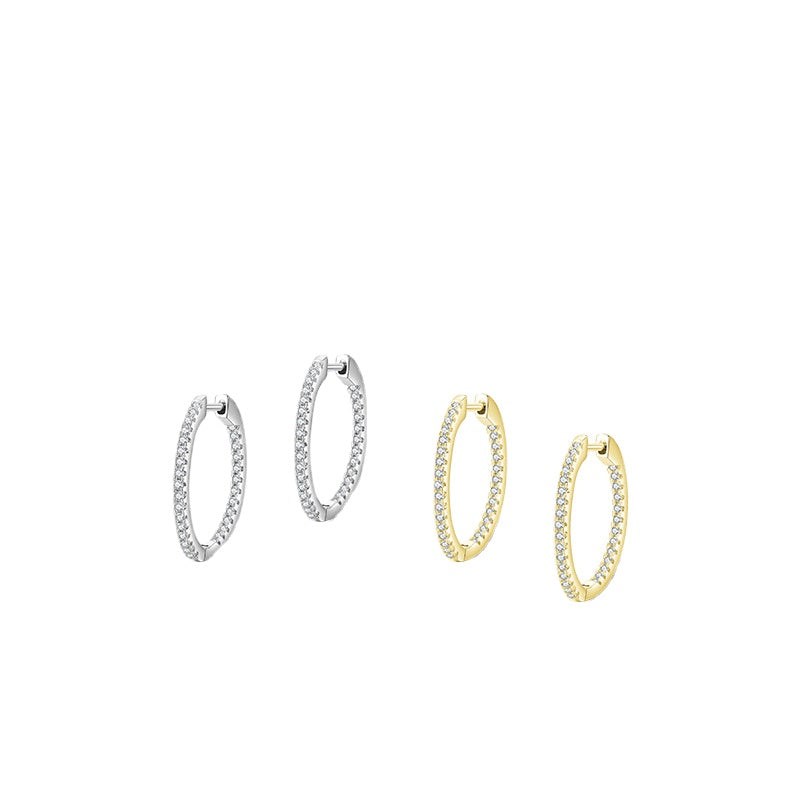 Elegant S925 Sterling Silver Earrings for Women with Sparkling Zircon Gemstones