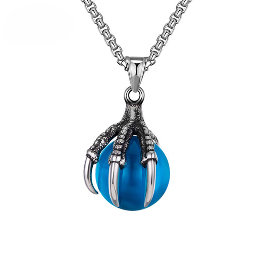 Stainless Steel Necklace – Statement Dragon Claw Pendant For Men Everyday Casual Wear