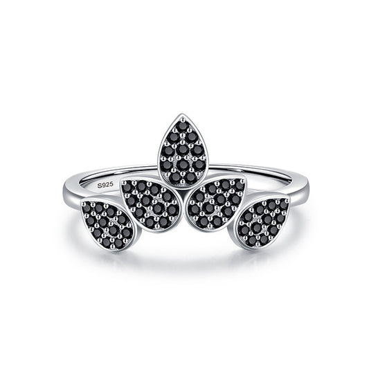 Trendy Sterling Silver Leaf Inlaid Ring - Fashion Jewelry Wholesale