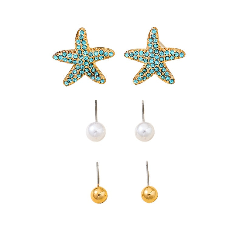 Planderful Vienna Verve Earrings – Ocean-Inspired Metal and Zircon Design
