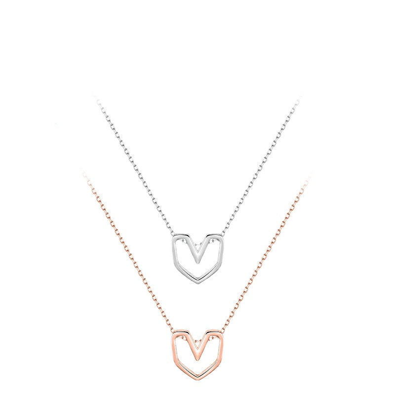 Everyday Genie S925 Sterling Silver Necklace - Japanese Style, Sweet and Trendy Love Collar Chain