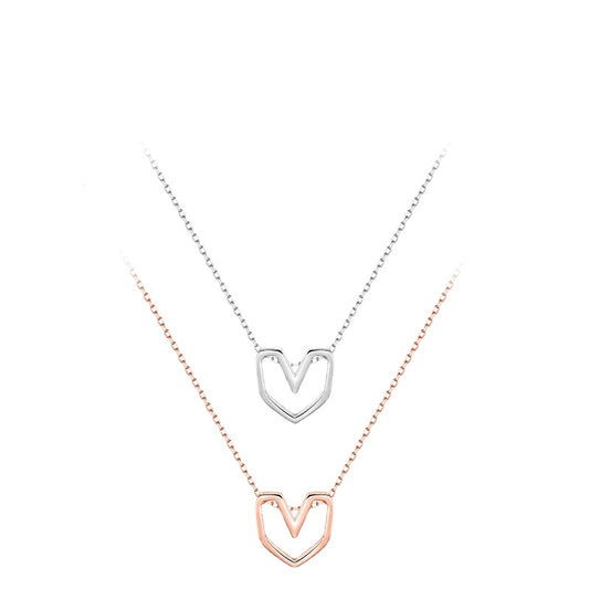 Everyday Genie S925 Sterling Silver Necklace - Japanese Style, Sweet and Trendy Love Collar Chain