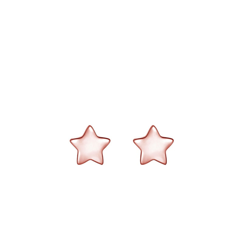 925 Sterling Silver Lightning Heart Star Stud Earrings
