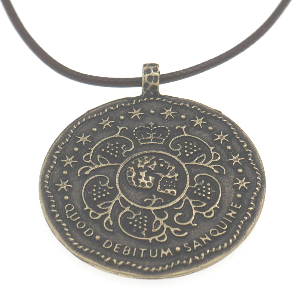 Retro Skull Pendant with Crown Rune Talisman Necklace - Norse Legacy Collection