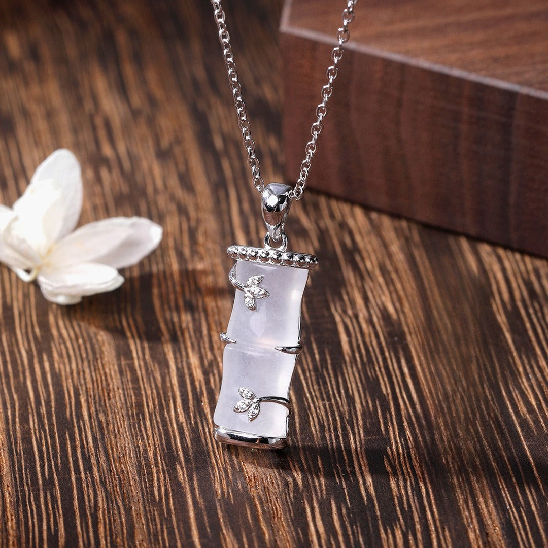 S925 Sterling Silver Bamboo Leaf Necklace