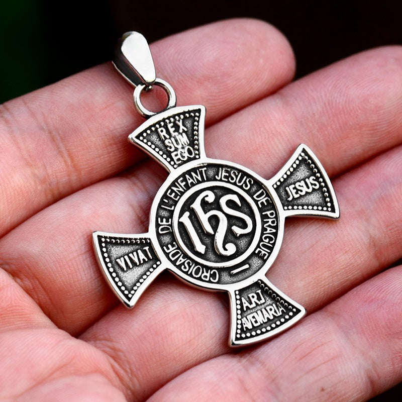 Trendy Titanium Steel Cross Pendant Jewelry for Men - European and American Inspired Wholesale Collection