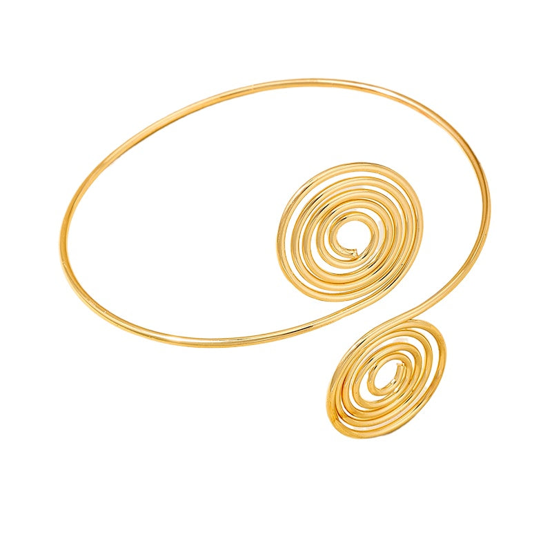 Golden Spiral Arm Ring for Women by Planderful Fashion Statement