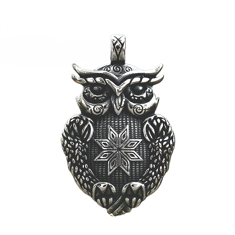 Retro Titanium Steel Owl Pendant for Men - Hot-Selling Personalized Jewelry by Planderful