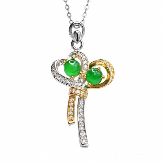 Icy Green Jadeite Silver Pendant — No Chain