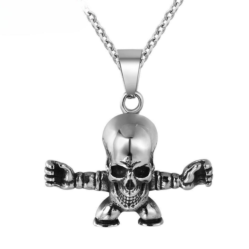 Kid Skull Titanium Steel Pendant Necklace