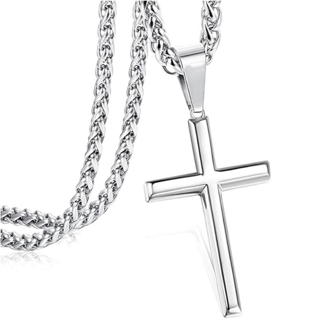 Planderful Everyday Genie Cross Pendant Necklace For Men Stainless Steel Hip Hop Style Jewelry