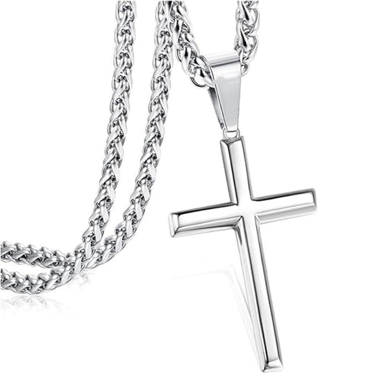 Planderful Everyday Genie Cross Pendant Necklace For Men Stainless Steel Hip Hop Style Jewelry