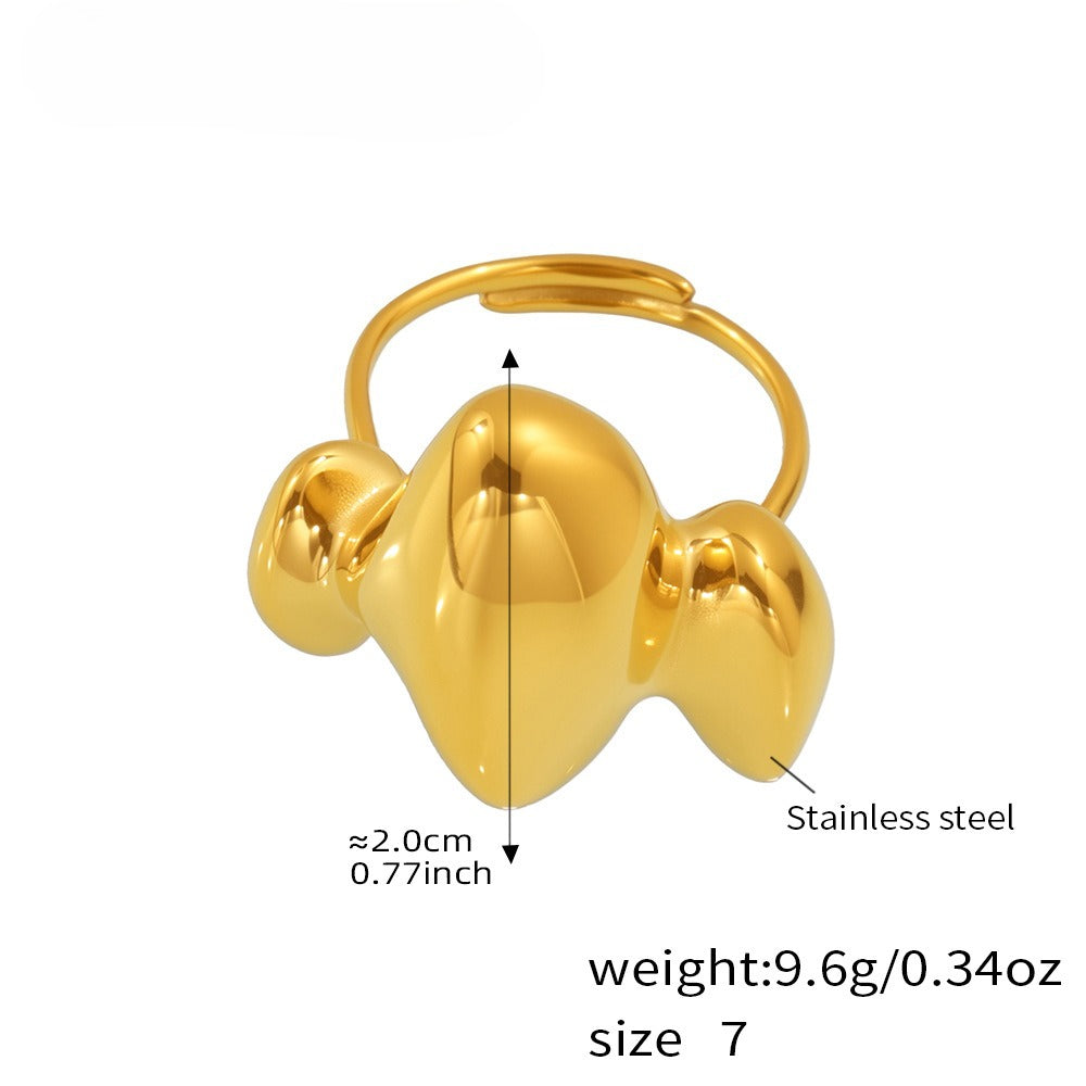 Planderful Unisex Open Index Geometric Color Ring 18K Gold