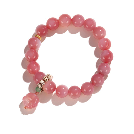Planderful Fortune's Favor Bracelet – Elegant Pink Crystal Beads