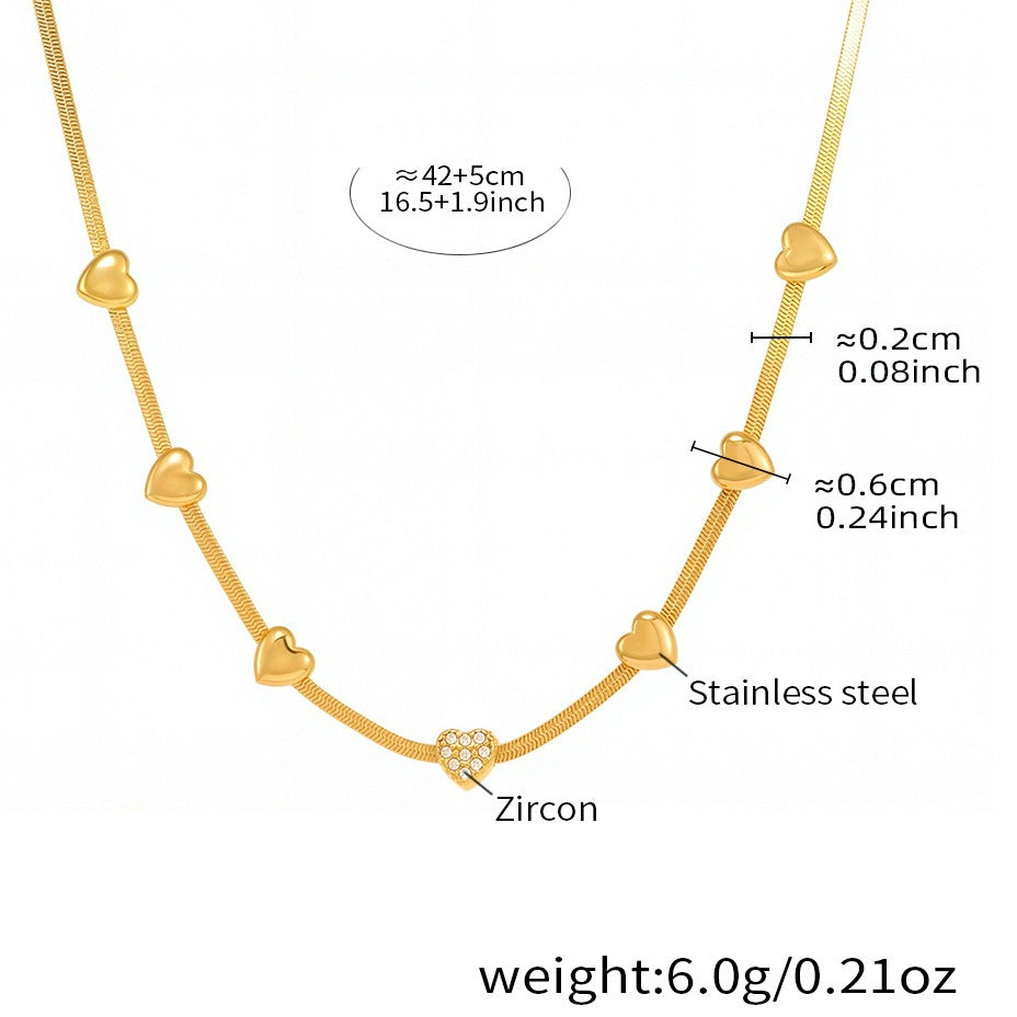 Planderful Zircon Clavicle Necklace For Her 18K Gold Layered