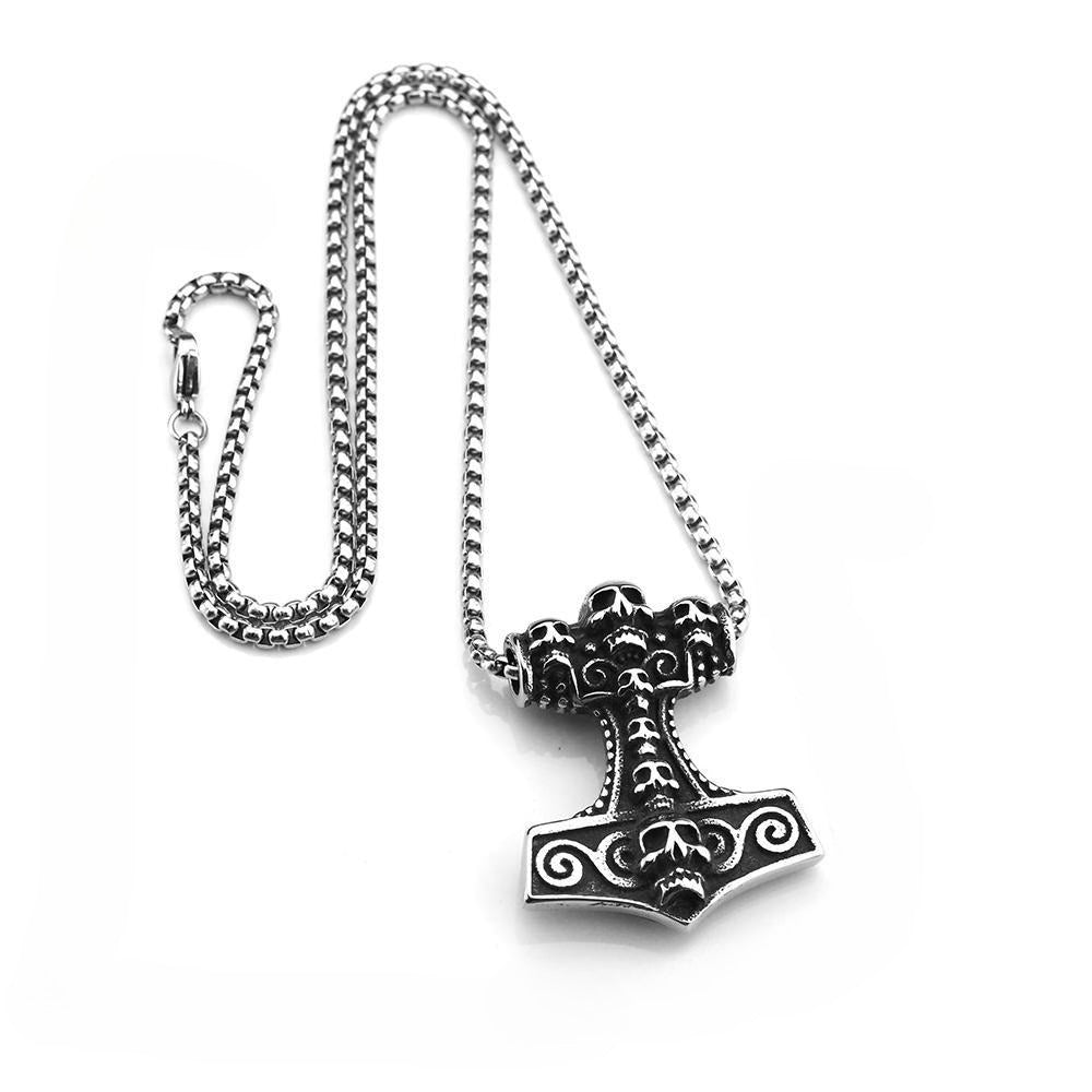 Planderful Shop Skull Pendant Stainless Steel Retro Norse Legacy For Men Personalize Halloween Accessory