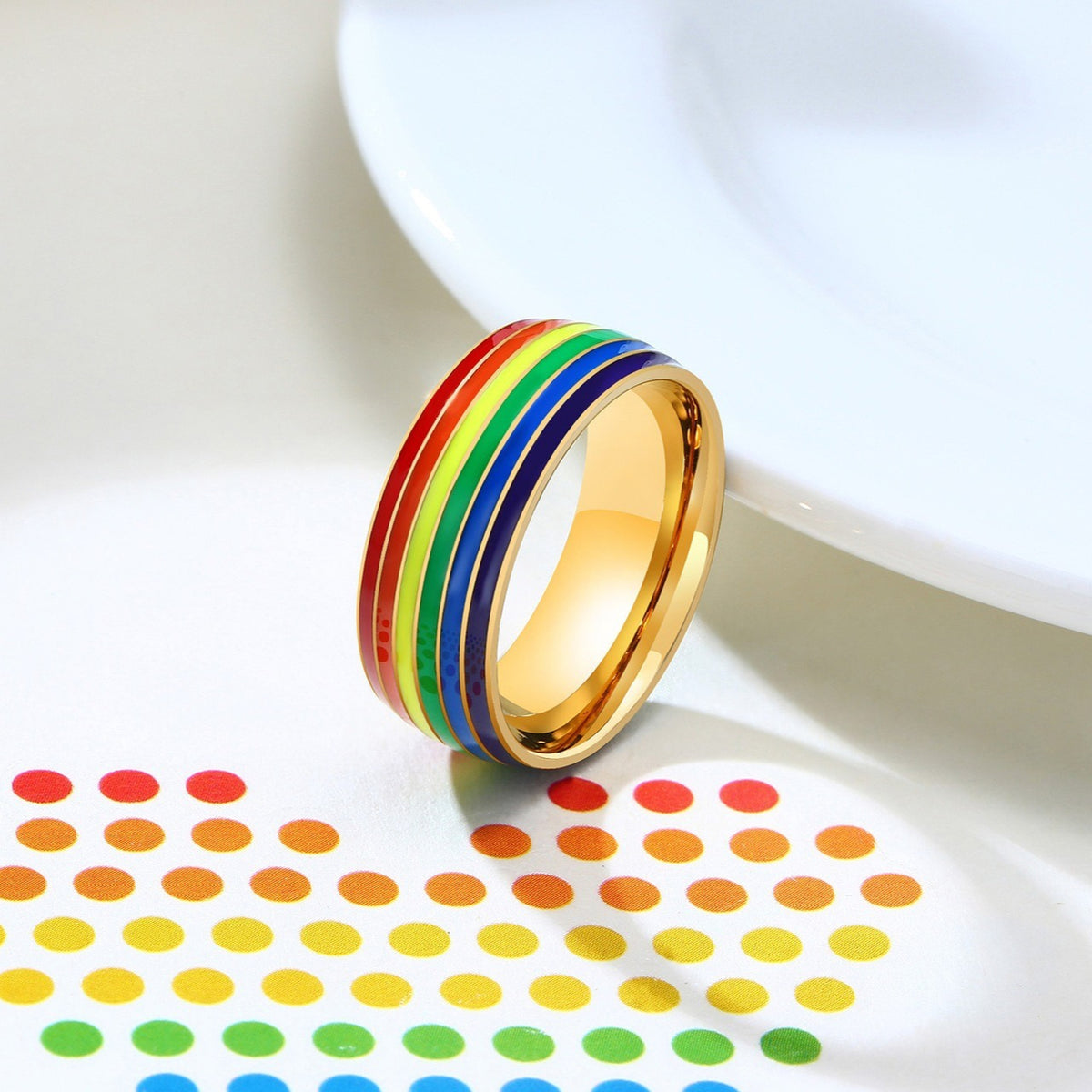 Colored Flag Stainless Steel Ring – – Titanium Steel