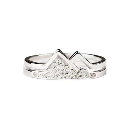 Mountain Zircon Opening Sterling Silver Ring