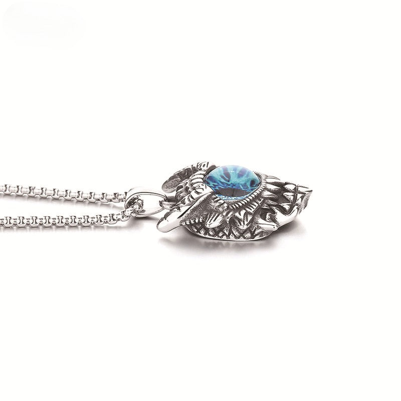 Steel Necklace - Vintage Turkish Eye Design