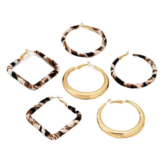 Planderful Vienna Verve Earrings Set – Stylish Retro Leopard Print Design