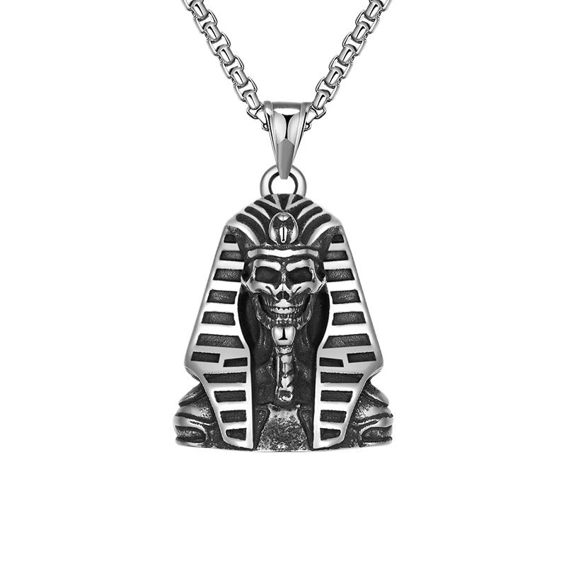 Steel Necklace – Vintage Egyptian Pharaoh Sphinx Pendant For Statement Style And Bold Presence