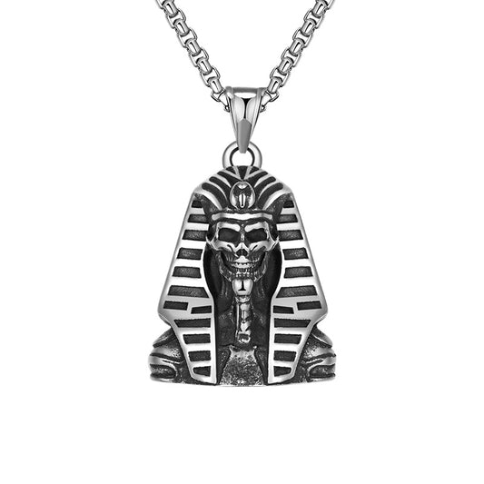 Steel Necklace – Vintage Egyptian Pharaoh Sphinx Pendant For Statement Style And Bold Presence