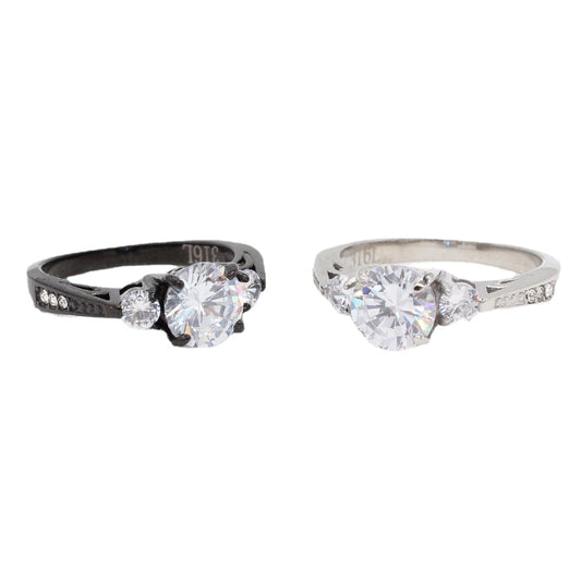 Stylish Everyday Genie Zircon Wedding Rings - Titanium Steel Collection