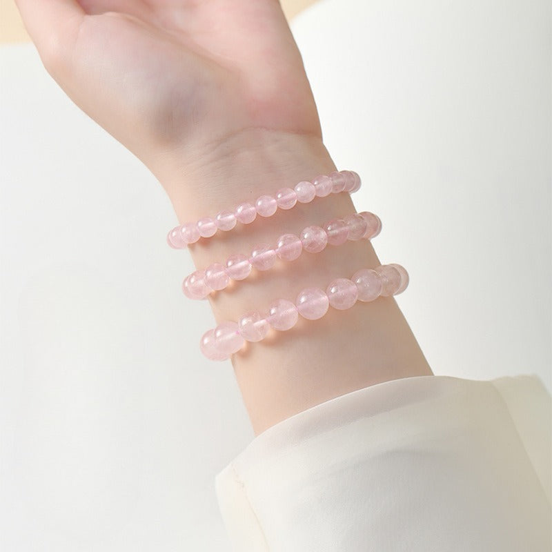 Rose Quartz Minimalist Bead Bracelet