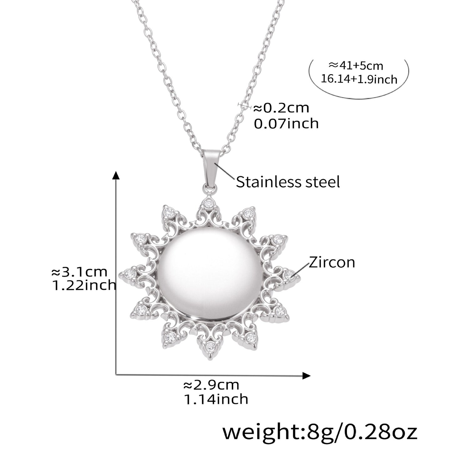 Planderful MOM Letter Necklace Sunflower Pendant 18K Gold
