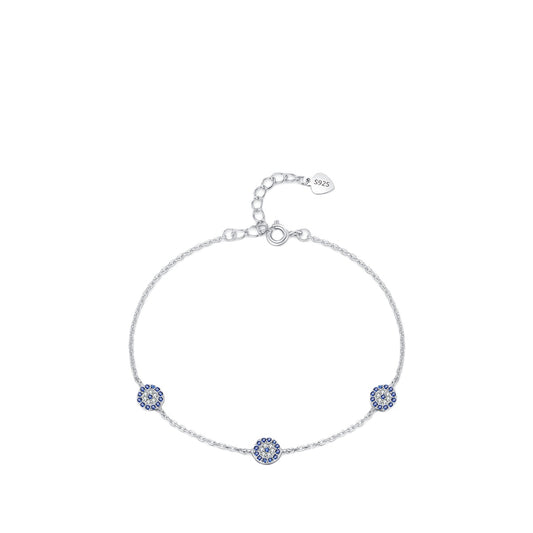 Women's Sterling Silver Blue Zircon Bracelet - Trendy Everyday Genie Collection