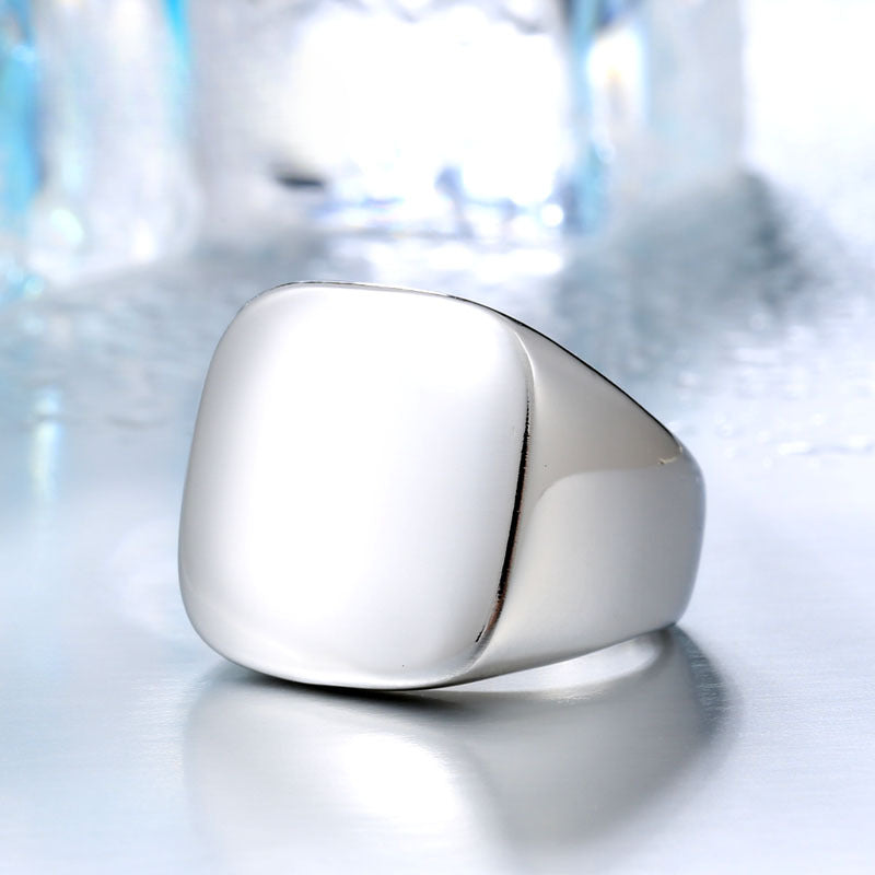 Sleek Unisex Titanium Steel Square Ring for Modern Elegance