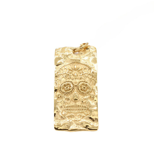 Halloween Mexican Skull Rectangle Titanium Steel Pendant for Men