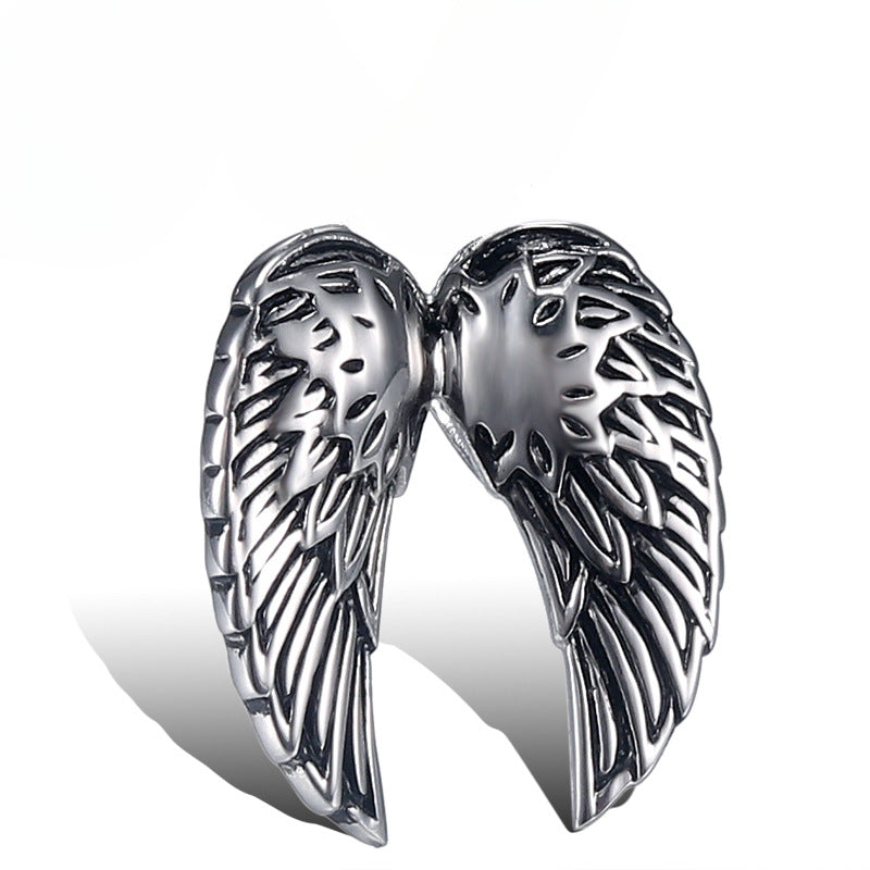 Personalized Retro Punk Angel Wing Pendant in Titanium Steel for Men