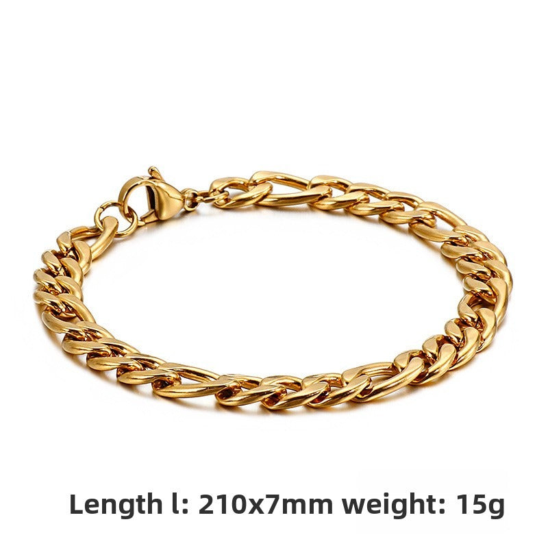 Unisex Hip-Hop Titanium Steel 3:1nk Chain Bracelet – Stainless Steel Hand