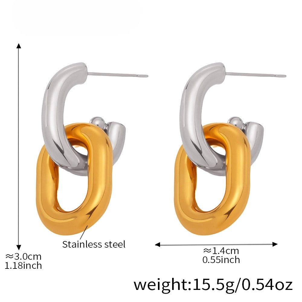 Planderful Hollow Chain Earrings 18K Gold Plated For Women