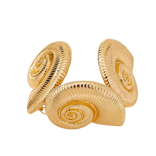 Stylish Metal Spiral Circle Bracelet for Women by Planderful