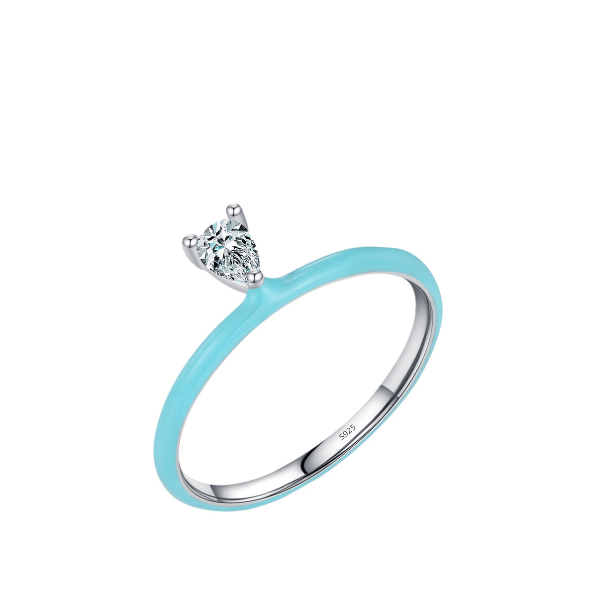 925 Sterling Silver Candy-Color Zircon Ring