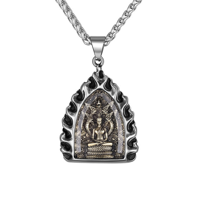 Steel Necklace – Elegant Thai Amulet